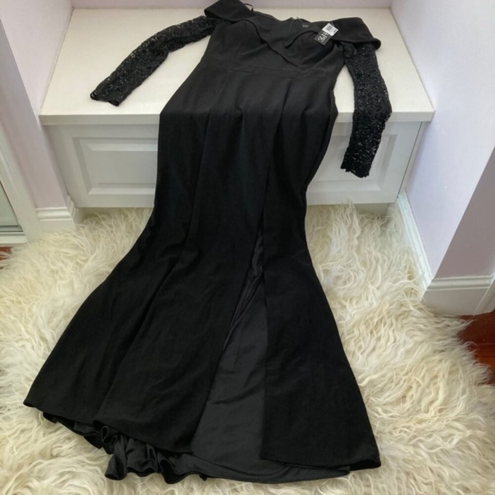 XSCAPE LACE SLEEVES OFF-THE-SHOULDER FORMAL DRESS 0214 - Picture 16 of 16